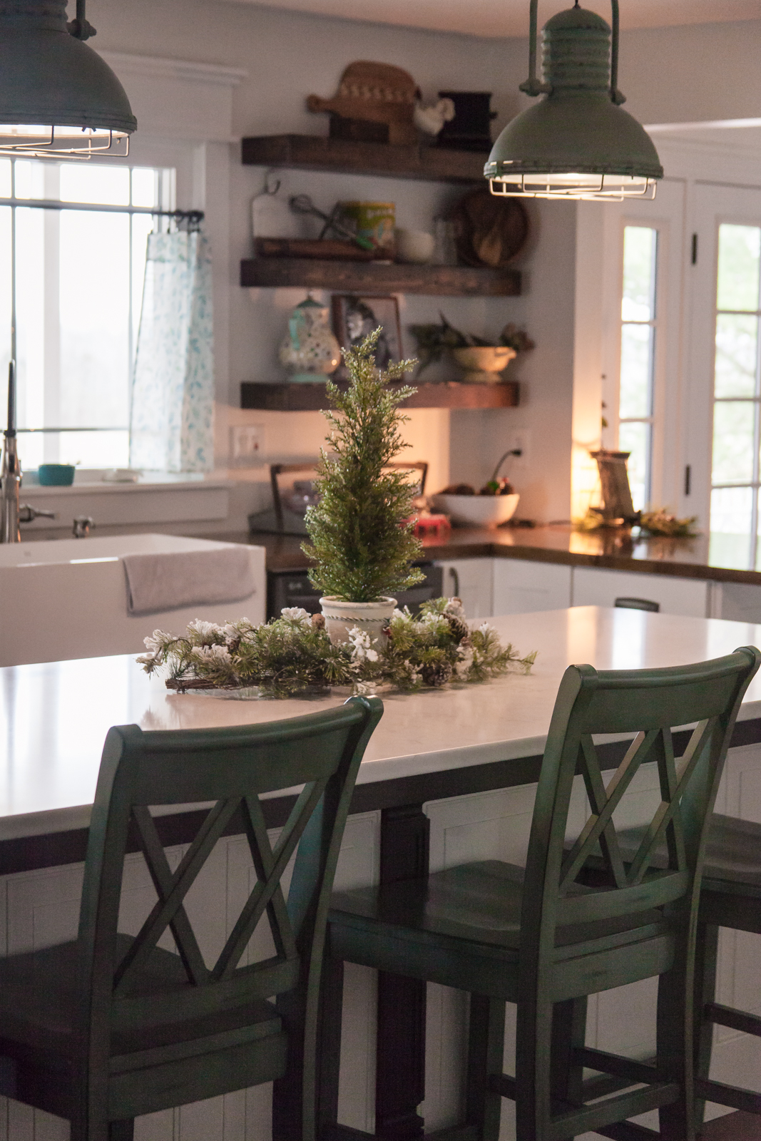 Kitchen and island